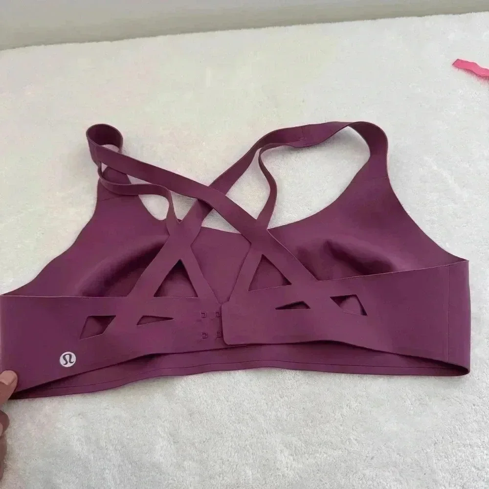 Lululemon Laser Focused‎ Sports Bra Vintage Plum Purple Medium Support 12B/c